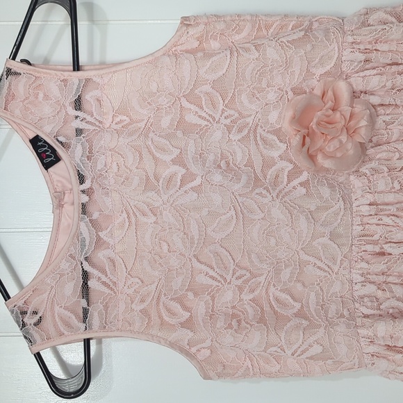 EUC Light Pink Lilt Rose Lace Dress With Flower - Picture 5 of 7